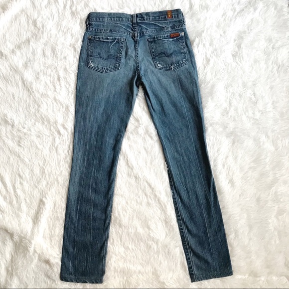 7 FOR ALL MANKIND Roxanne Straight Jeans Denim - Picture 3 of 8